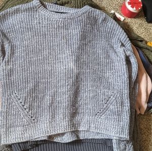 Grey Heather Hippie Rose Small Sweater